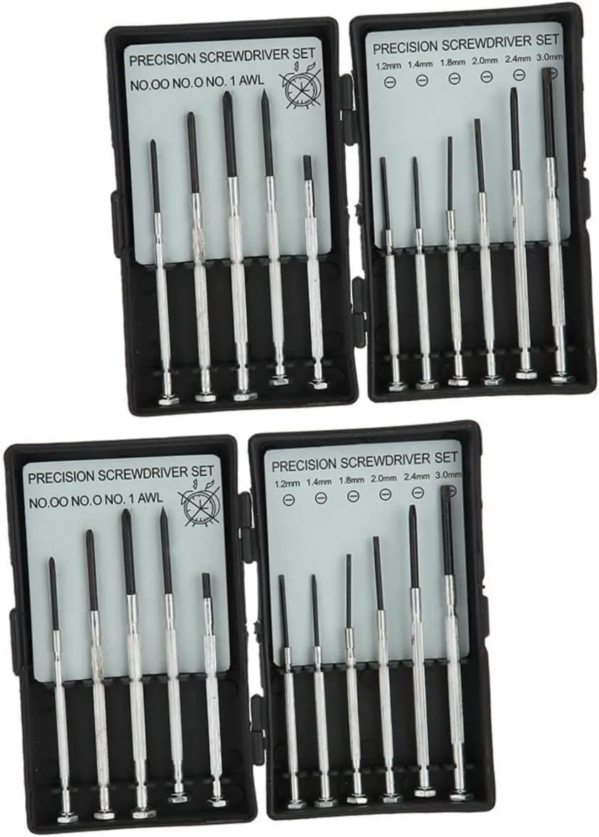 safe Screwdriver for Watch Repair Mini Screwdrivers and Tools for Eyeglasses Electronics and Jewelry Maintenance 2sets Precision 