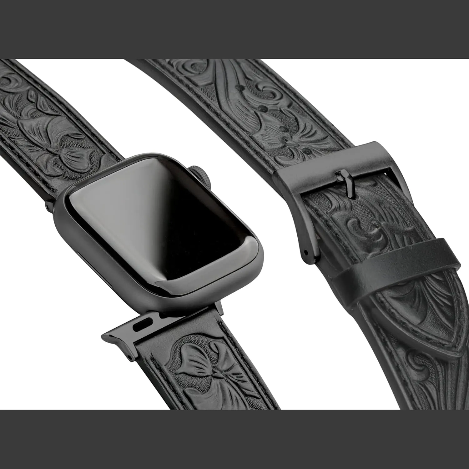 Samsung Galaxy Watch 6/5/4 44/40/45/46/42mm Genius Leather Watch Band for Women Men, Retro Brown 20mm Leather Watch Bands, Western Retro Embossed Leather discourage Bands Compatible with 