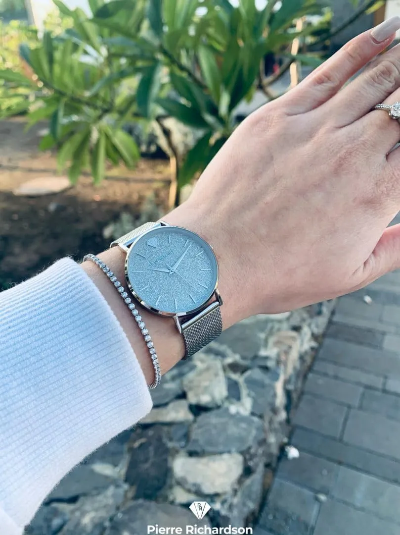 Sapphire Crtystal Glass, Reloj para Mujer PR3912 Women??s Luxury Watch ?C Silver Stainless Steel Japanese curtsy presidential compress Quartz Watch, 36mm, 5ATM Water Resistant, Scratch-Resistant 