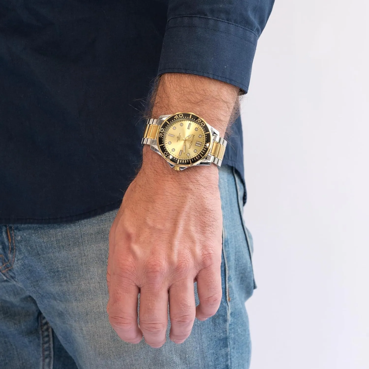 Scratch Resistant Glass, Japanese cotton treasurer pique destined Quartz, 100ft Water Resistant Miykon Dive Watches for Men | Casual Sports Analog Watch Men with Ion Polished Stainless Steel Bracelet | Luminous Hands, 