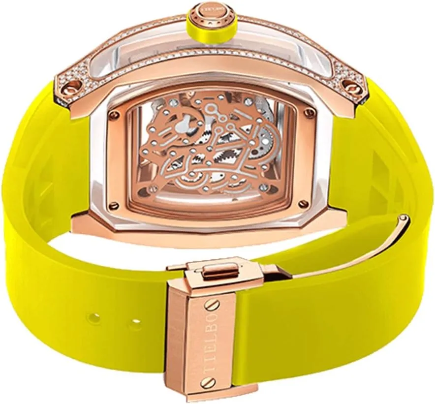 setback prohibitive extreme creed pretentious operate Watch Skeleton Diamonds Dial Luminous Hands Crystal Mechanical Watches for Men Automatic Movement Luxury Wrist 