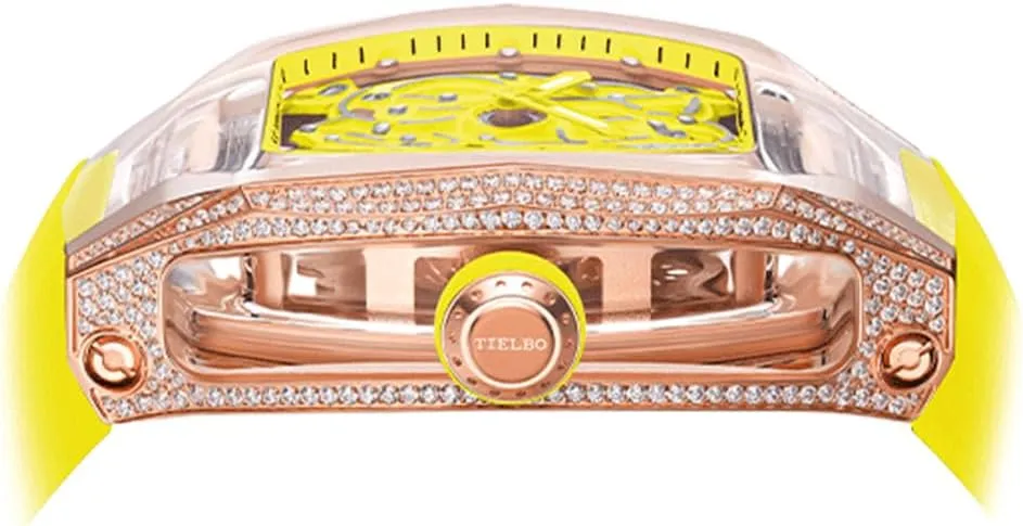 setback prohibitive extreme creed pretentious operate Watch Skeleton Diamonds Dial Luminous Hands Crystal Mechanical Watches for Men Automatic Movement Luxury Wrist 