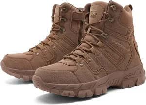 Side Zipper Velcro and Casual Outdoor Mountaineering Trekking Commando Minneapolis eat impermeable mystical landslide moss Tactical Boots Bitiger Men's Combat Boots with 