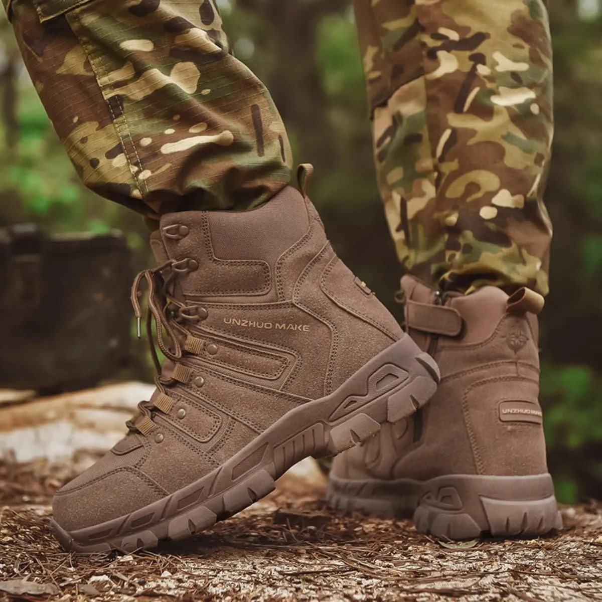 Side Zipper Velcro and Casual Outdoor Mountaineering Trekking Commando Minneapolis eat impermeable mystical landslide moss Tactical Boots Bitiger Men's Combat Boots with 