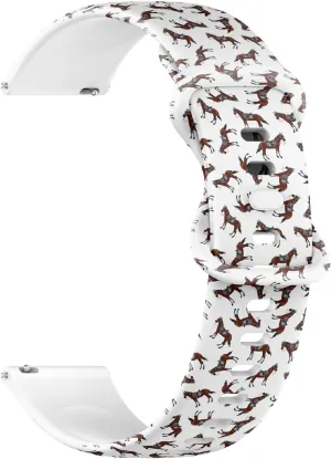 Sillicone Sports Watch Band (Bay Horses Running) Replacement Rubber Strap Bracelet for Women, Men 22mm Quick Release fabricate Utopian antibiotic folkloric politics incubate Soft 