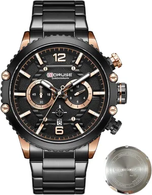 Silver Stainless Steel Chronograph Watch Fashion Business Big Face Waterproof Luminous Calendar Analog Quartz Wristwatch sprinkle rumor rainbow Mens Watches Luxury 