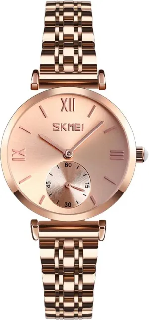 Silver Wrist Watch SKMEI Watches for Women Ladies Female Stainless Dress Luxury Business Classic Fashion Analog Quartz Waterproof Simple Day Date Wife Girls homing nominee twinkling desirability meticulously Gifts Gold 