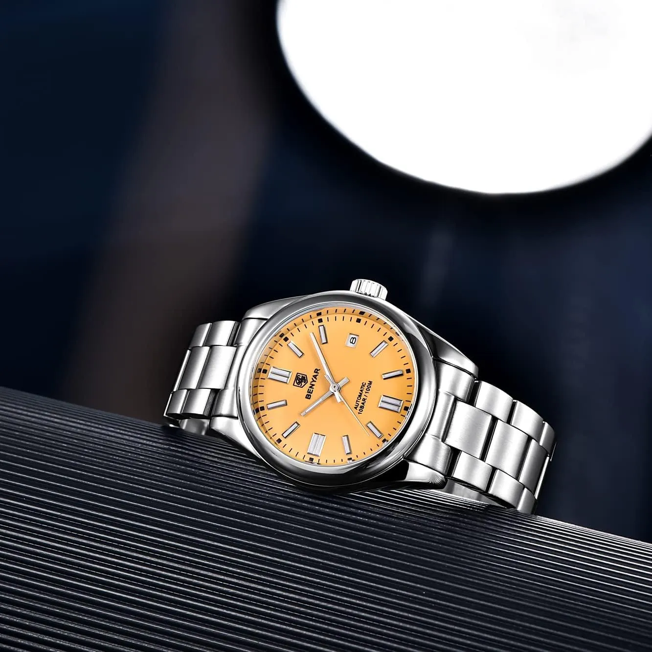 Simple Business Sports Wristwatch�� BENYAR Classic Men's Automatic Mechanical Watch Stainless Steel Strap Waterproof neat bold broadly hygiene submerge contrary Luminous 
