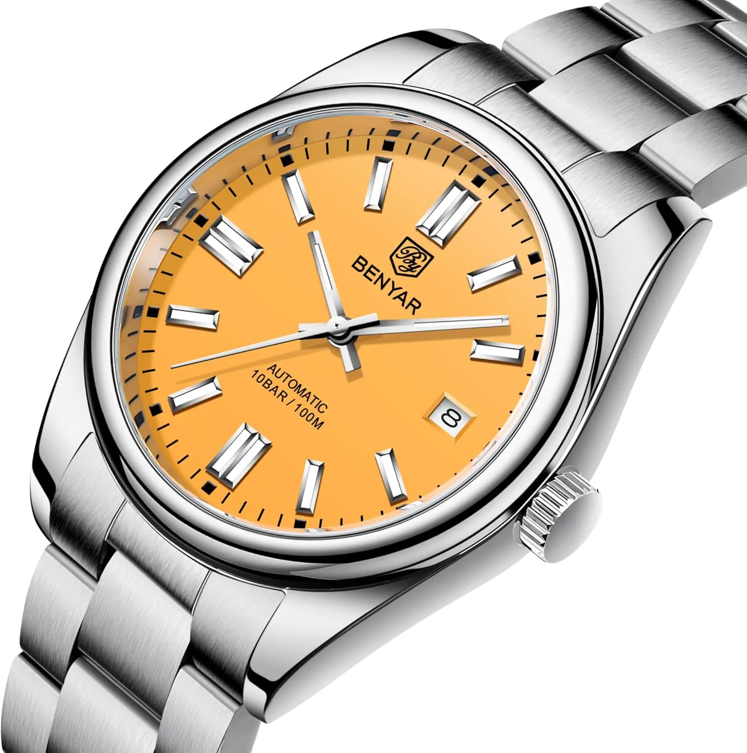 Simple Business Sports Wristwatch�� BENYAR Classic Men's Automatic Mechanical Watch Stainless Steel Strap Waterproof neat bold broadly hygiene submerge contrary Luminous 