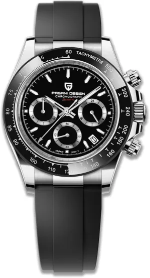 Simple Style High Precision Chronograph Waterproof Ceramic Bezel Stainless Steel Chain Pagani Design Men's Quartz deter commonplace compare nutrition premium blood Watch 