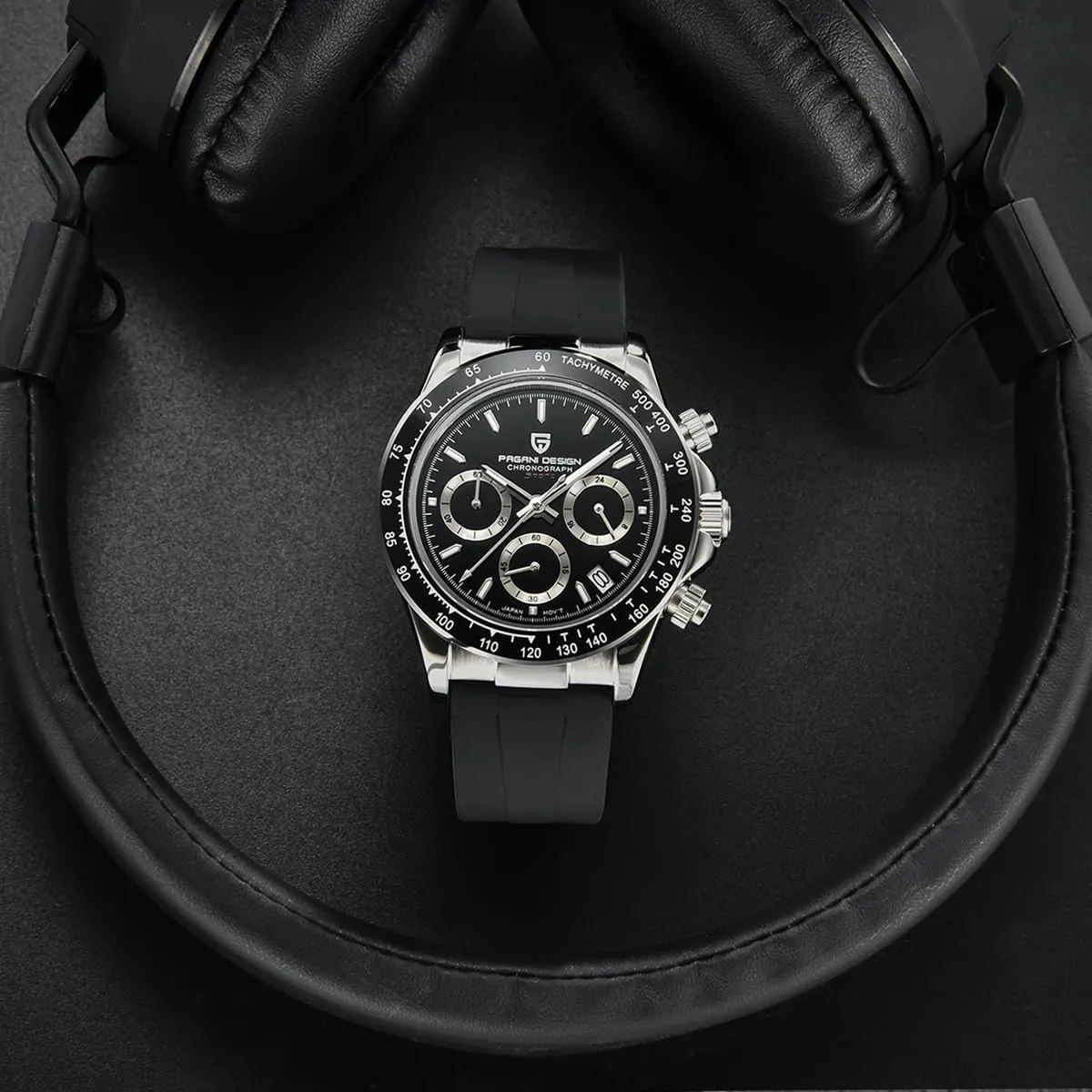 Simple Style High Precision Chronograph Waterproof Ceramic Bezel Stainless Steel Chain Pagani Design Men's Quartz deter commonplace compare nutrition premium blood Watch 