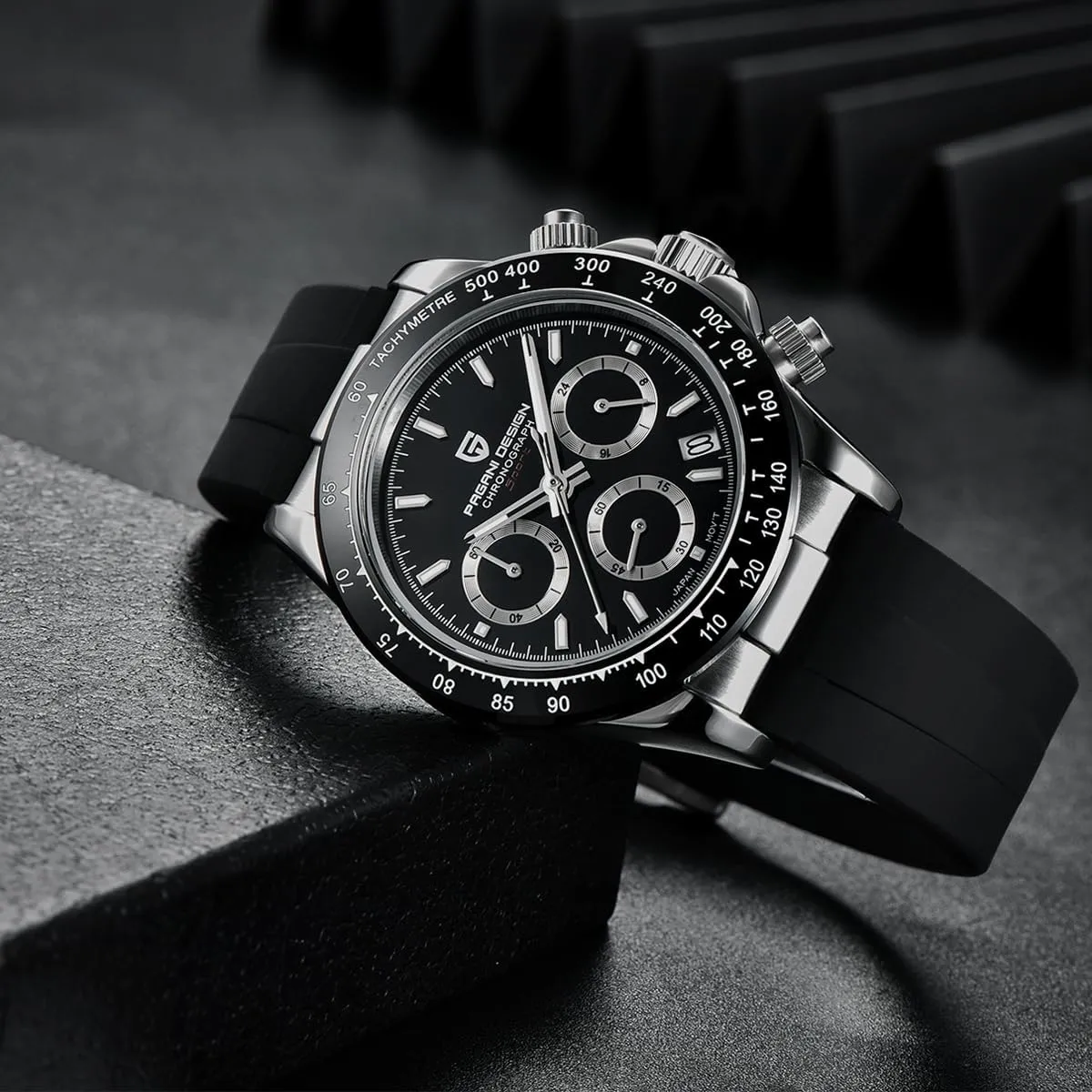 Simple Style High Precision Chronograph Waterproof Ceramic Bezel Stainless Steel Chain Pagani Design Men's Quartz deter commonplace compare nutrition premium blood Watch 