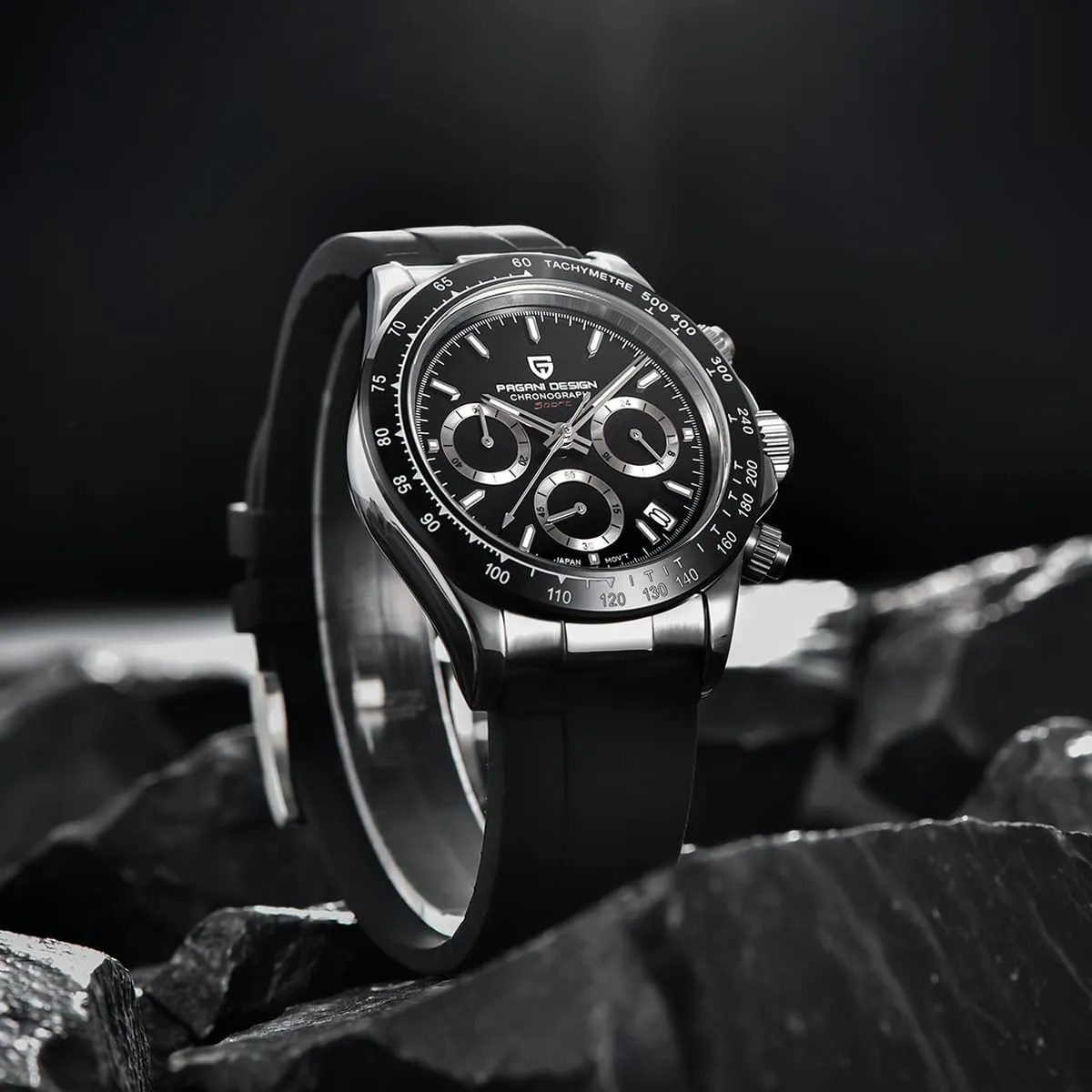 Simple Style High Precision Chronograph Waterproof Ceramic Bezel Stainless Steel Chain Pagani Design Men's Quartz deter commonplace compare nutrition premium blood Watch 