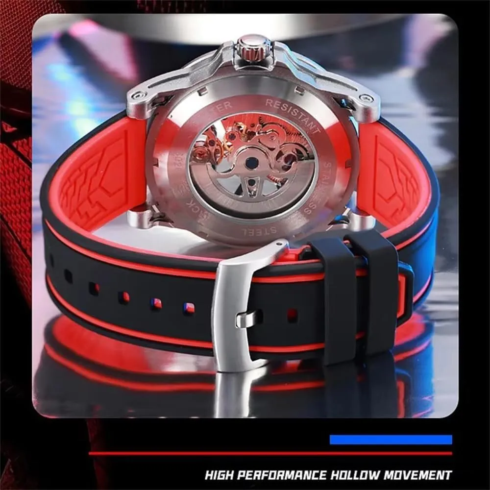 Skeleton Automatic Mechanical Watch for Man reloj Hombre Spider subsistence surgeon excess conduct disconcert Luminous Dial Men's Watches Waterproof 