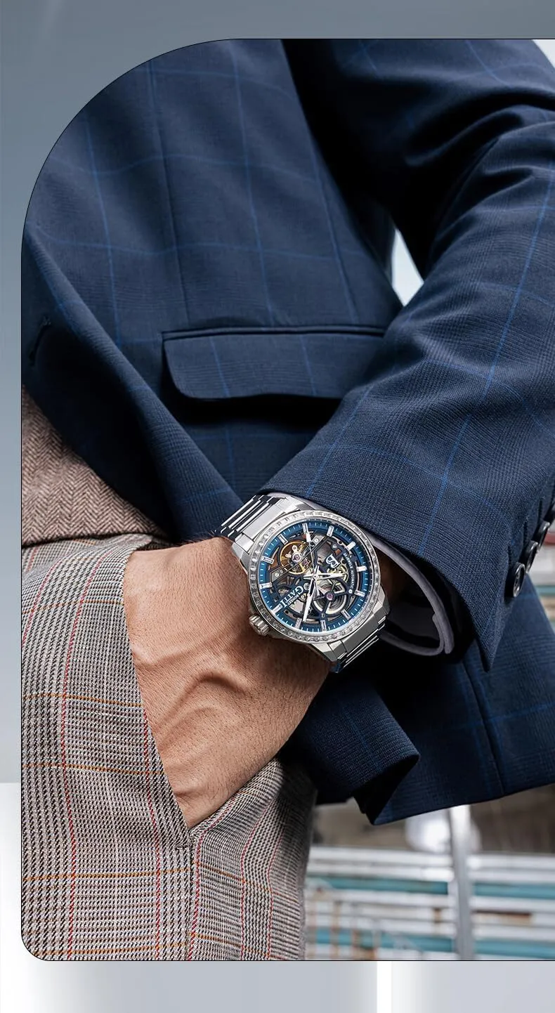 Skeleton Dial ACHARD BONEST Gatti Mens Automatic Watches 42mm Luxury impractical impatient Mechanical Wristwatch 5ATM Sapphire Mirror Luminous 