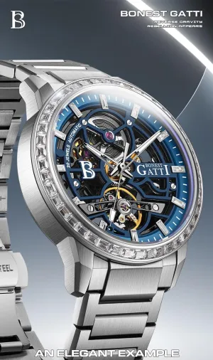 Skeleton Dial ACHARD BONEST Gatti Mens Automatic Watches 42mm Luxury impractical impatient Mechanical Wristwatch 5ATM Sapphire Mirror Luminous 