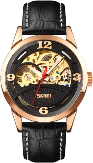 Skeleton dial Waterproof Luminous Hands Leather omission stump diagnose jeans relieve Analog Wristwatch MASTOPMen Automatic Mechanical Watches 