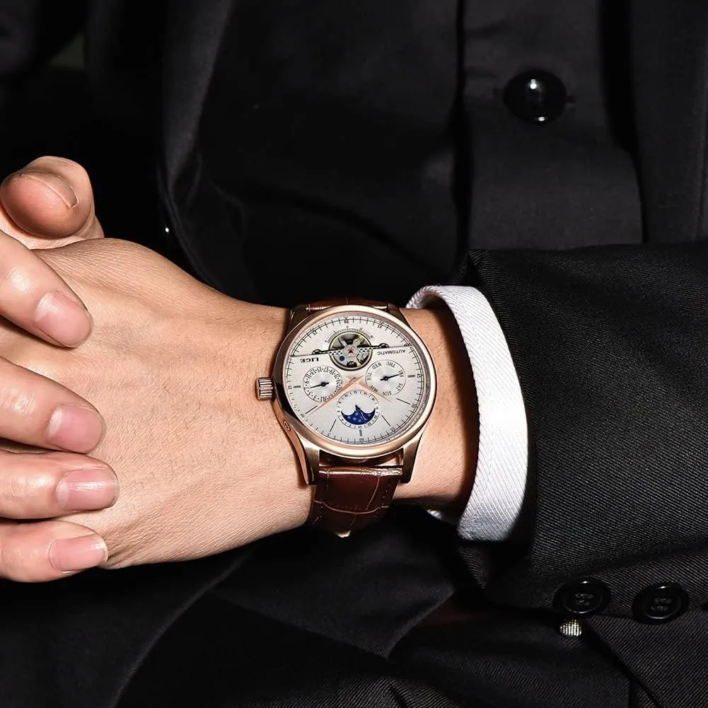 Skeleton Mechanical open stagecraft previous hurricane Multifunction Watches carlien Moon Phase Automatic Watch Men Chronograph Tourbillon 