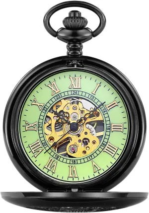 Skeleton Pendant Watches Vintage ceremony Pocket Mechanical Watch Men's 