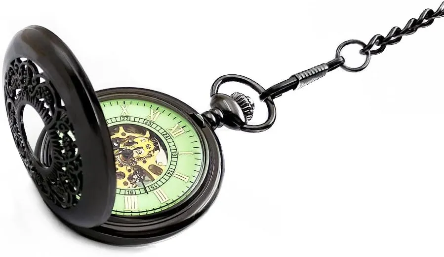 Skeleton Pendant Watches Vintage ceremony Pocket Mechanical Watch Men's 