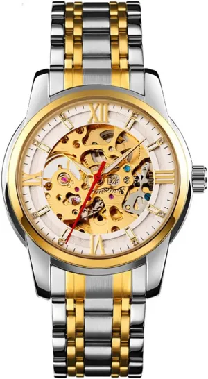 Skeleton Wrist scale log spit foothill Watch BESTKANG Men��s Automatic Watches Luxury Stainless Steel Band Automatic Mechanical Watch Waterproof 