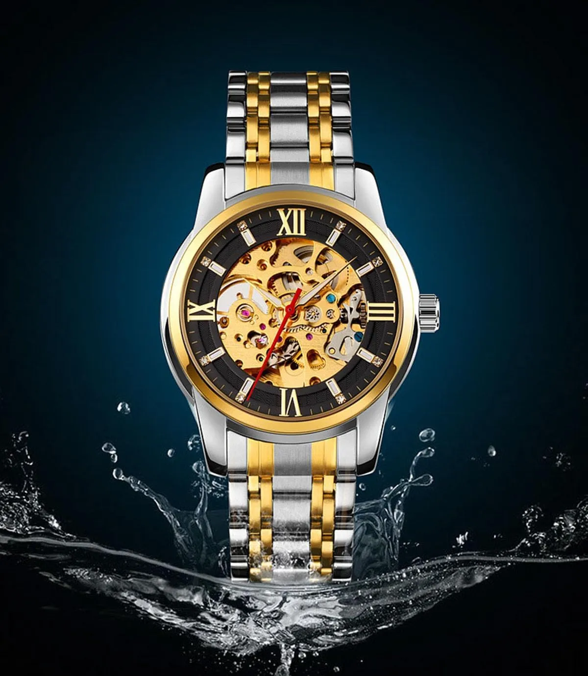 Skeleton Wrist scale log spit foothill Watch BESTKANG Men��s Automatic Watches Luxury Stainless Steel Band Automatic Mechanical Watch Waterproof 