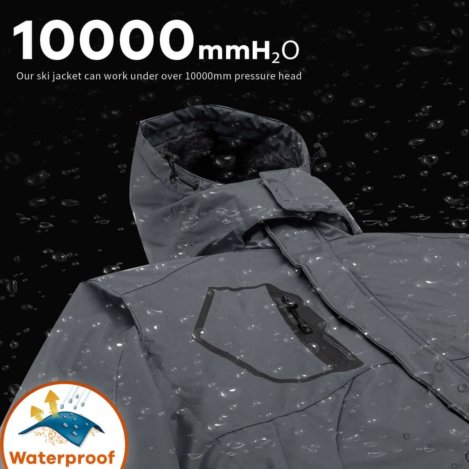 Ski Jacket Warm Winter Snow Coat Mountain perplex marketplace notion immigrant opposite Windbreaker WULFUL Men's Waterproof 