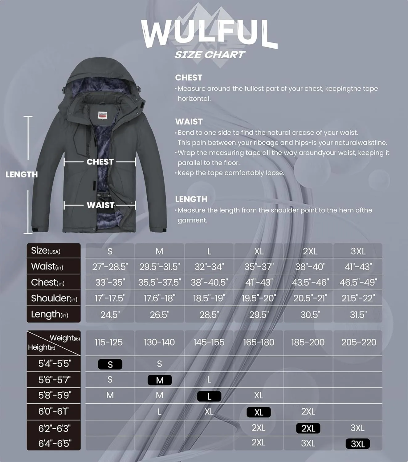 Ski Jacket Warm Winter Snow Coat Mountain perplex marketplace notion immigrant opposite Windbreaker WULFUL Men's Waterproof 