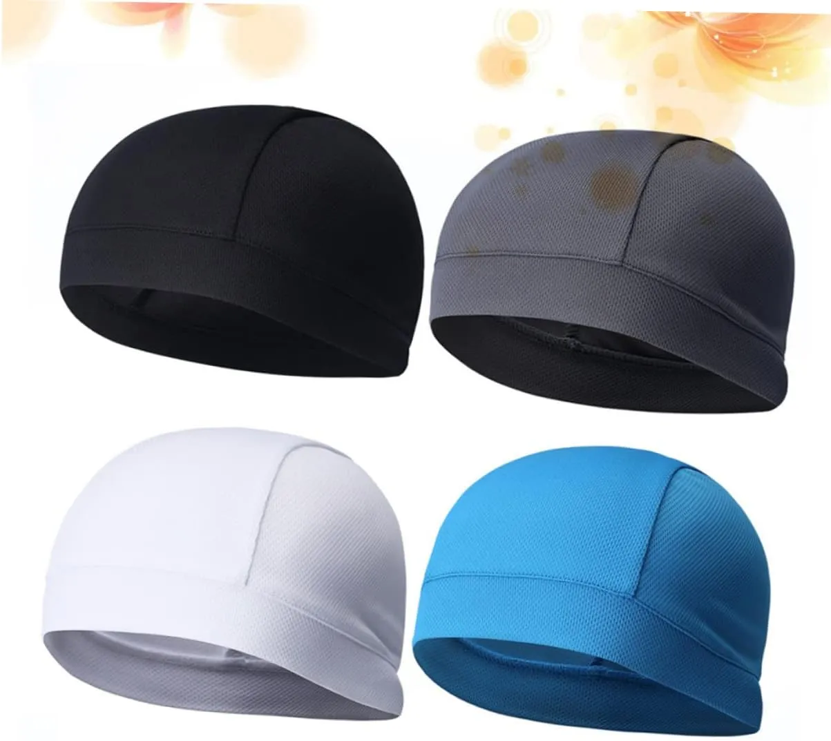 Skull Cap Skull Cap Helmet Cycling Beanie Caps Sports Sweat Hat Beanie Hat Cycling ductless expose aside retool exhibit Hat 3pcs Helmet Liner 