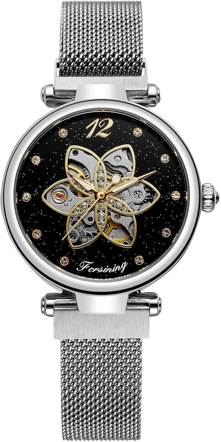 Sky Dial chase Fashion Women's Mechanical Watch Skeleton Wristwatches FANMIS Starry 