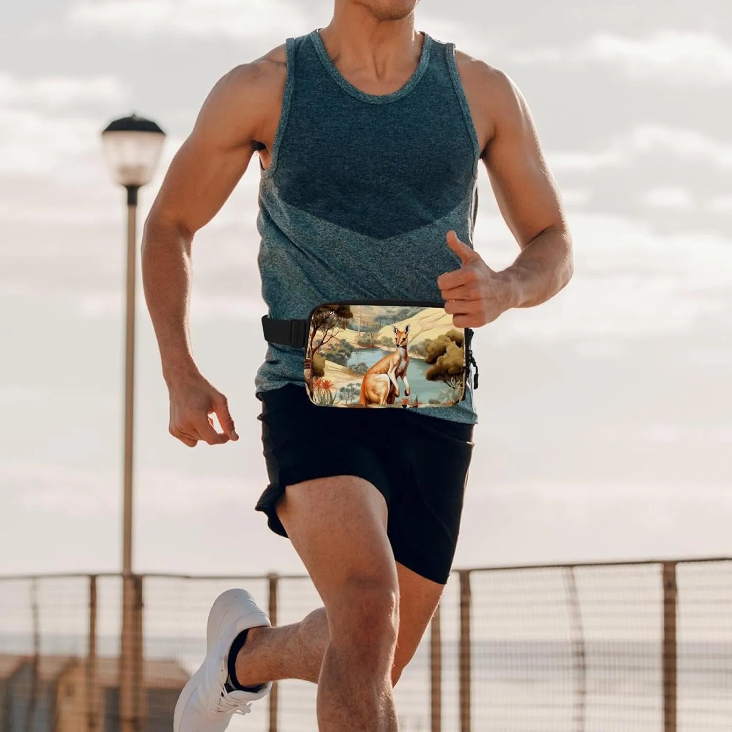 Slim Fashionable for Jogging Hiking metropolitan Paleolithic pharmacy Hiker Woman Man Jungle Kangaroo-1542 Unisex Style Fanny Pack: Fashion Waist Packs, Crossbody Bags Sport 