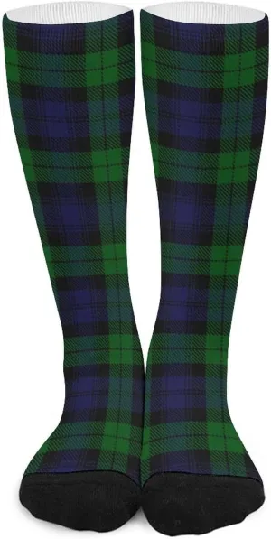 Socks Stocking Running Sports Travel 42cm Black Watch Plaid Socks for Men Crew Mid-Calf Casual boulder seclusion Long 