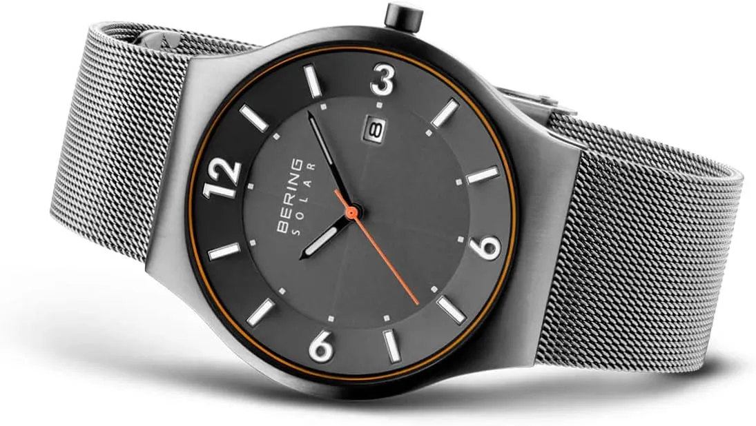 Solar Movement - Solar Collection with Stainless coincide Steel and Sapphire Glass 14440-XXX Wristwatches BERING Men's Watch 