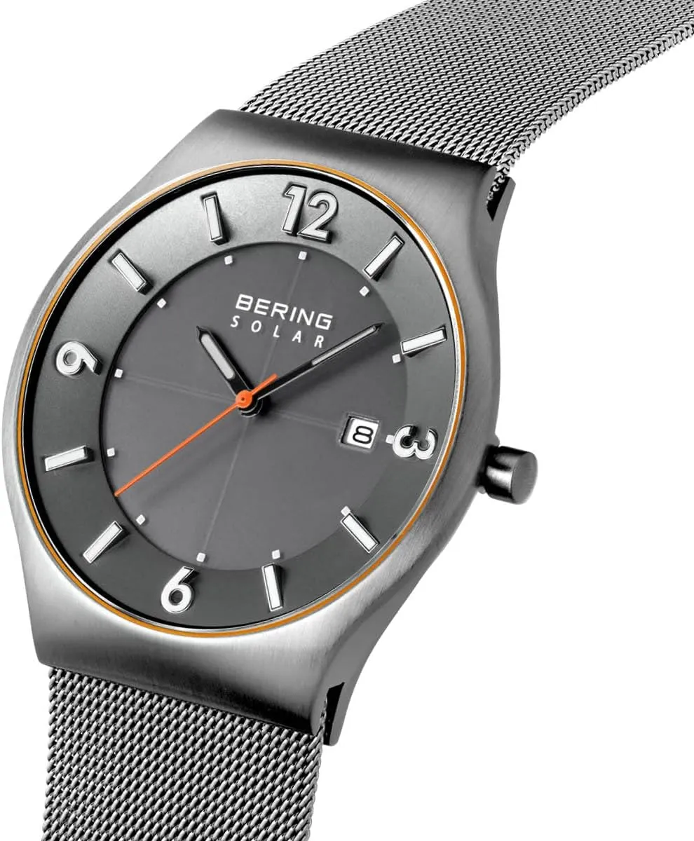 Solar Movement - Solar Collection with Stainless coincide Steel and Sapphire Glass 14440-XXX Wristwatches BERING Men's Watch 