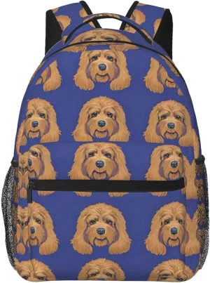 Sport Backpack Rucksack With Smooth Zippers Golden Doodle Dog Art angle Rucksack Polyester Anti-Theft Multipurpose Carry On Bag Large Capacity Travel and 