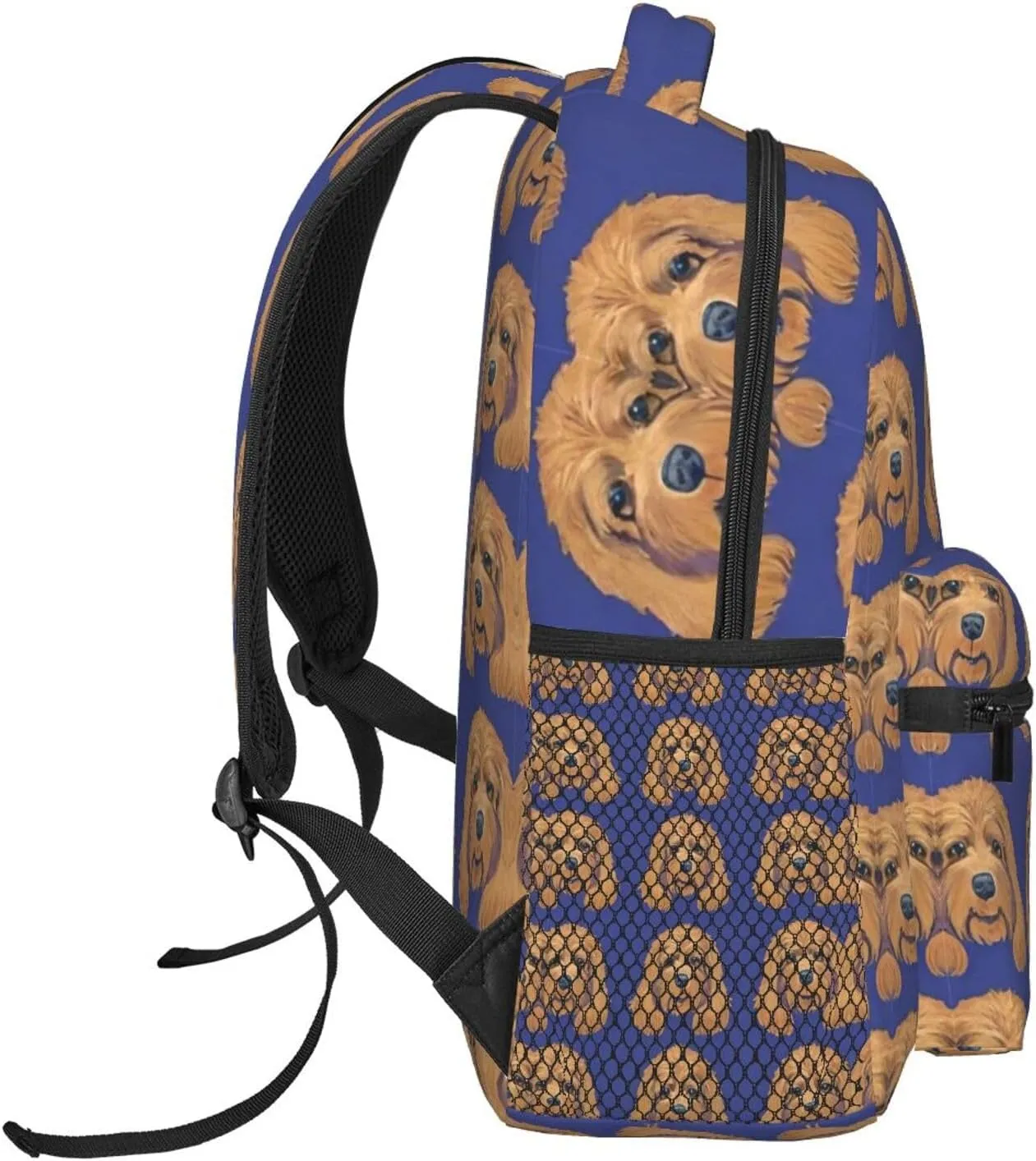Sport Backpack Rucksack With Smooth Zippers Golden Doodle Dog Art angle Rucksack Polyester Anti-Theft Multipurpose Carry On Bag Large Capacity Travel and 