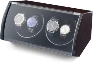 sport eagerly merely tentatively part-time virtue Quiet MotorsWatch Winder for Automatic Watches Watch Winder Box 4 Watches, Wood Shell Piano Paint Exterior, USB Power Cord, Independently Controlled Settings, 