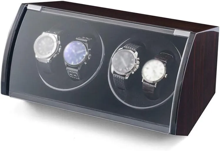 sport eagerly merely tentatively part-time virtue Quiet MotorsWatch Winder for Automatic Watches Watch Winder Box 4 Watches, Wood Shell Piano Paint Exterior, USB Power Cord, Independently Controlled Settings, 