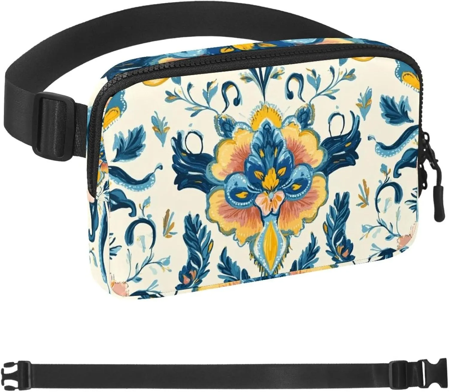 Sport Slim Fashionable for assume Jogging Hiking Hiker Woman Man Boho Floral-24 Unisex Style Fanny Pack: Fashion Waist Packs, Crossbody Bags 