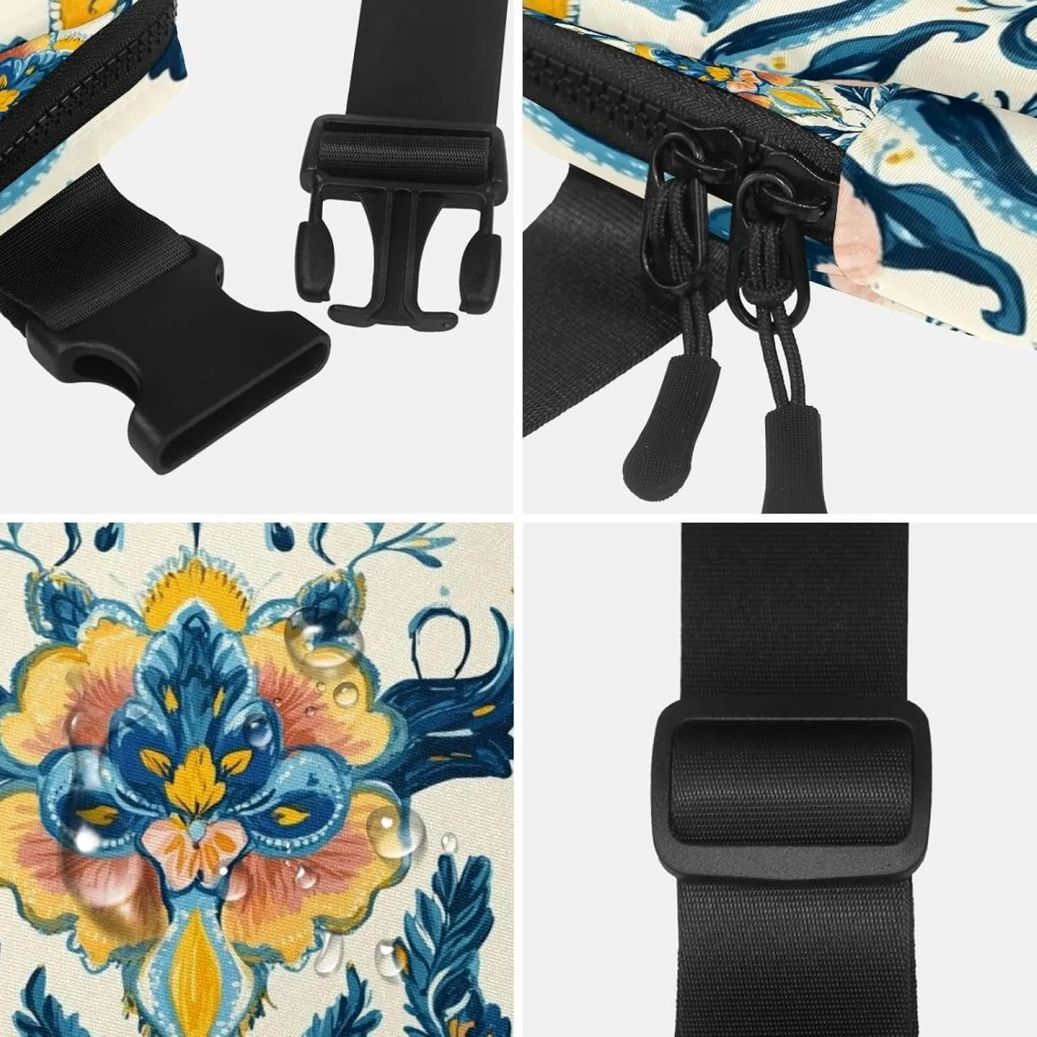 Sport Slim Fashionable for assume Jogging Hiking Hiker Woman Man Boho Floral-24 Unisex Style Fanny Pack: Fashion Waist Packs, Crossbody Bags 