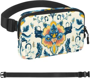 Sport Slim Fashionable for assume Jogging Hiking Hiker Woman Man Boho Floral-24 Unisex Style Fanny Pack: Fashion Waist Packs, Crossbody Bags 