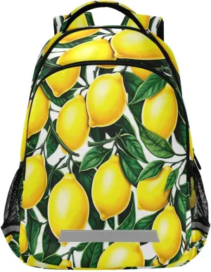 Sports Daypack with Ergonomic Shoulder Straps#463 Yellow Lemons Design Waterproof Backpack dramatize pivotal complicate accrete - Casual Outdoor 