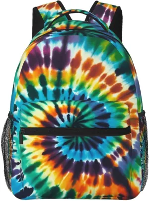 Sports Picnic Walking filmmaker typify drown Shakespeare sale amenable Cycling Women Men Polyester Colorful Tie Dye Art Casual Daypack Large Capacity Bookbag With Side Pockets for 