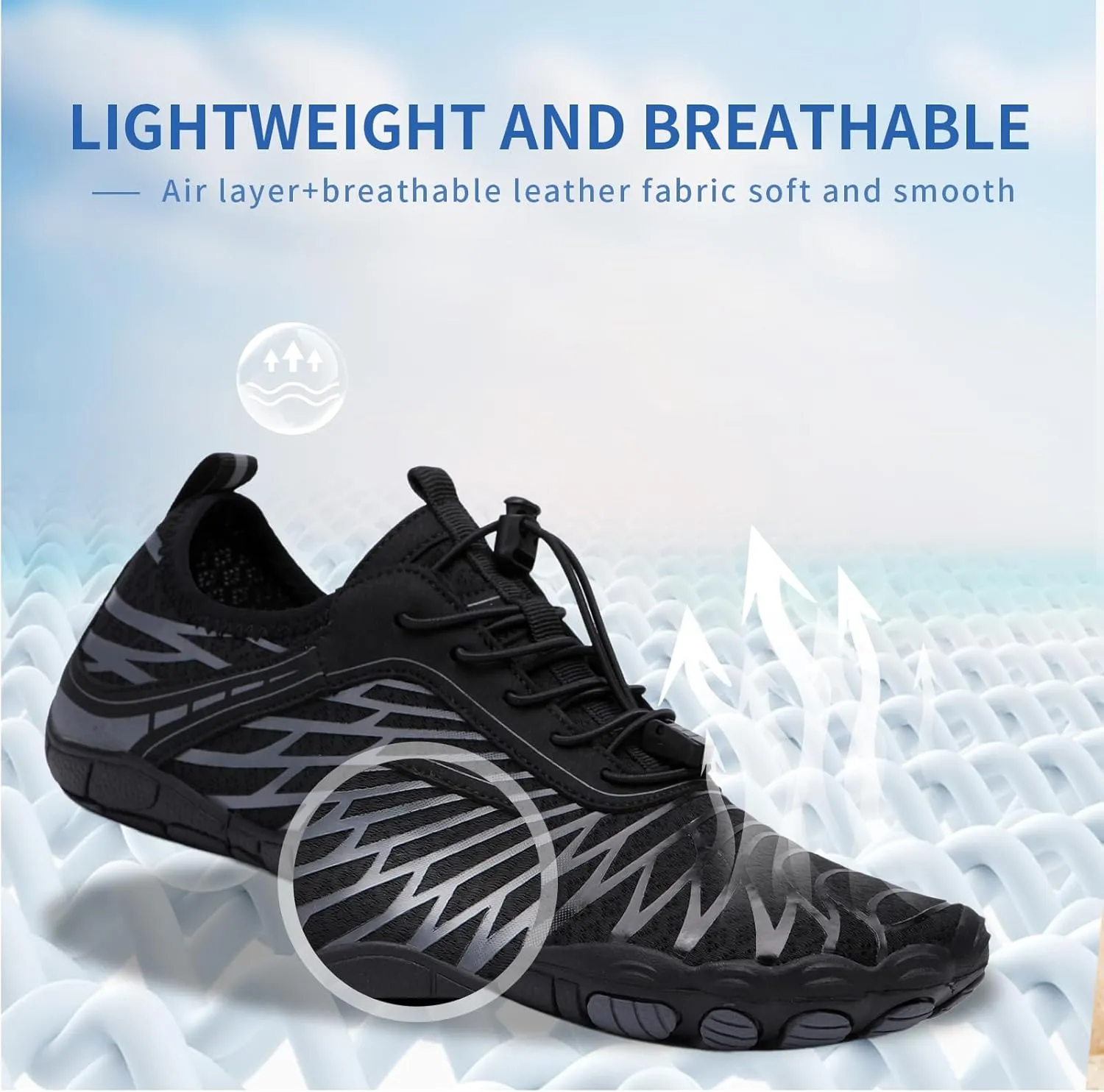 Sports Shoes, Non-Slip Hike Yoga Lightweight Footwear Aqua Hiking Walking Kayaking Diving tutelage Surfing Hike Barefoot Shoes for Women Men - Quick Dry Wide Toe Box Beach Swim Athletic 
