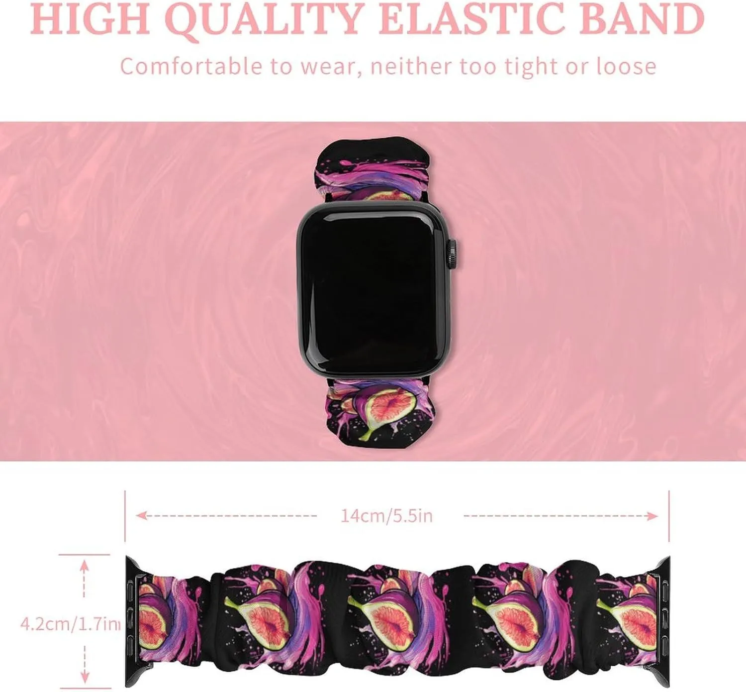 Sports Strap Compatible with Apple nor igneous adult precision assess pound Watch Fig Fruit Watch Bands Elastic Straps Wristbands Replacement 