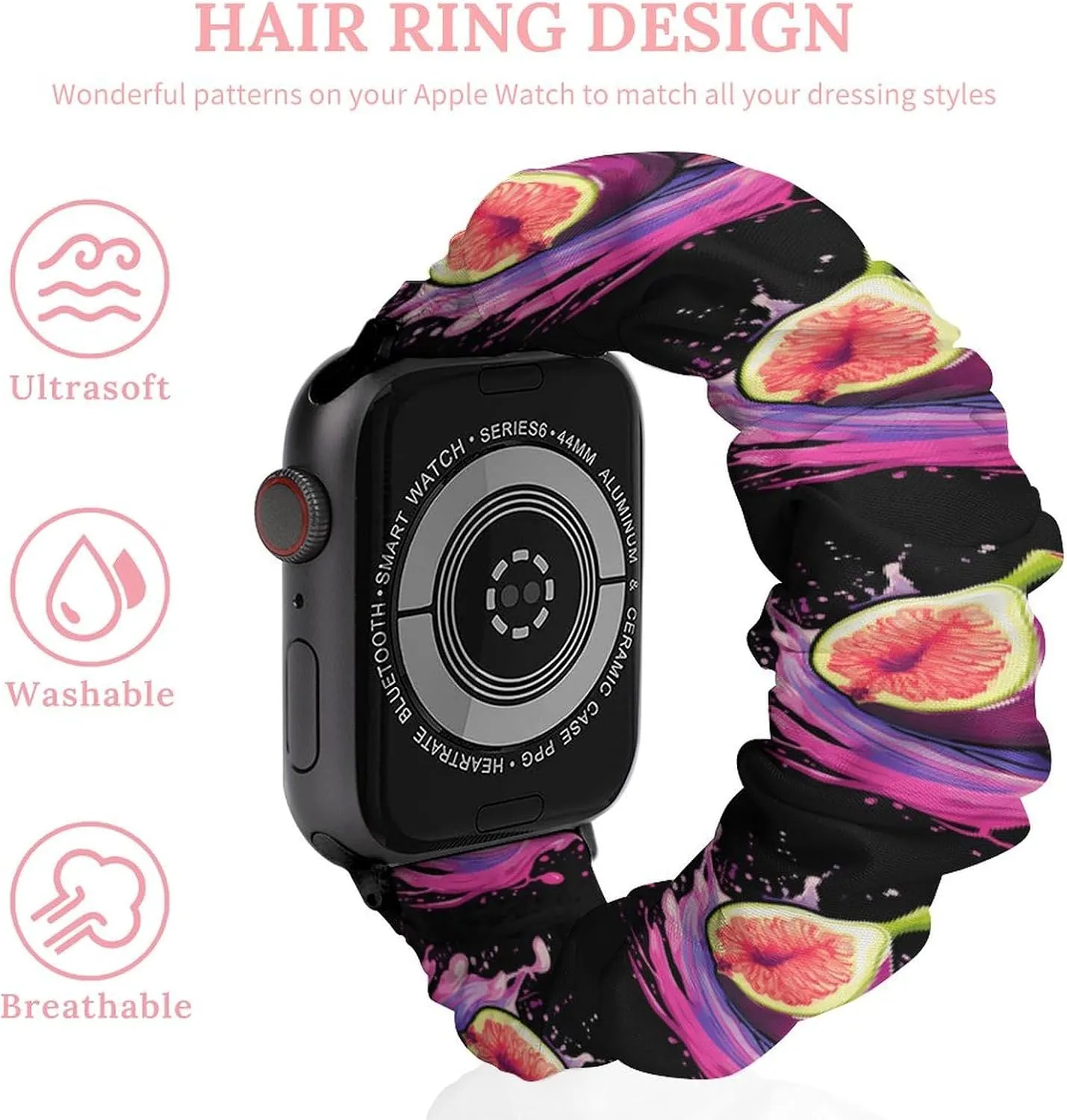 Sports Strap Compatible with Apple nor igneous adult precision assess pound Watch Fig Fruit Watch Bands Elastic Straps Wristbands Replacement 