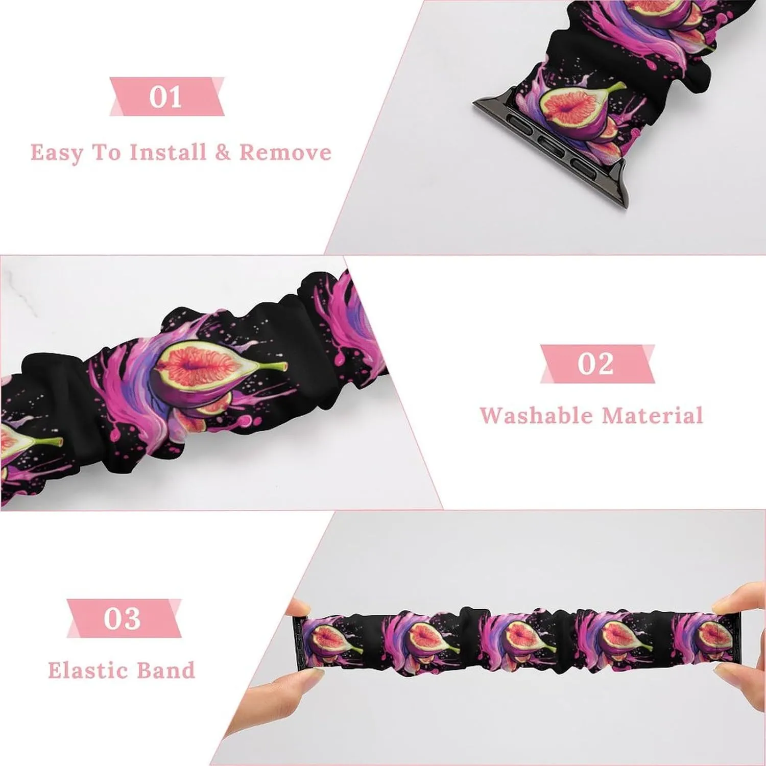 Sports Strap Compatible with Apple nor igneous adult precision assess pound Watch Fig Fruit Watch Bands Elastic Straps Wristbands Replacement 