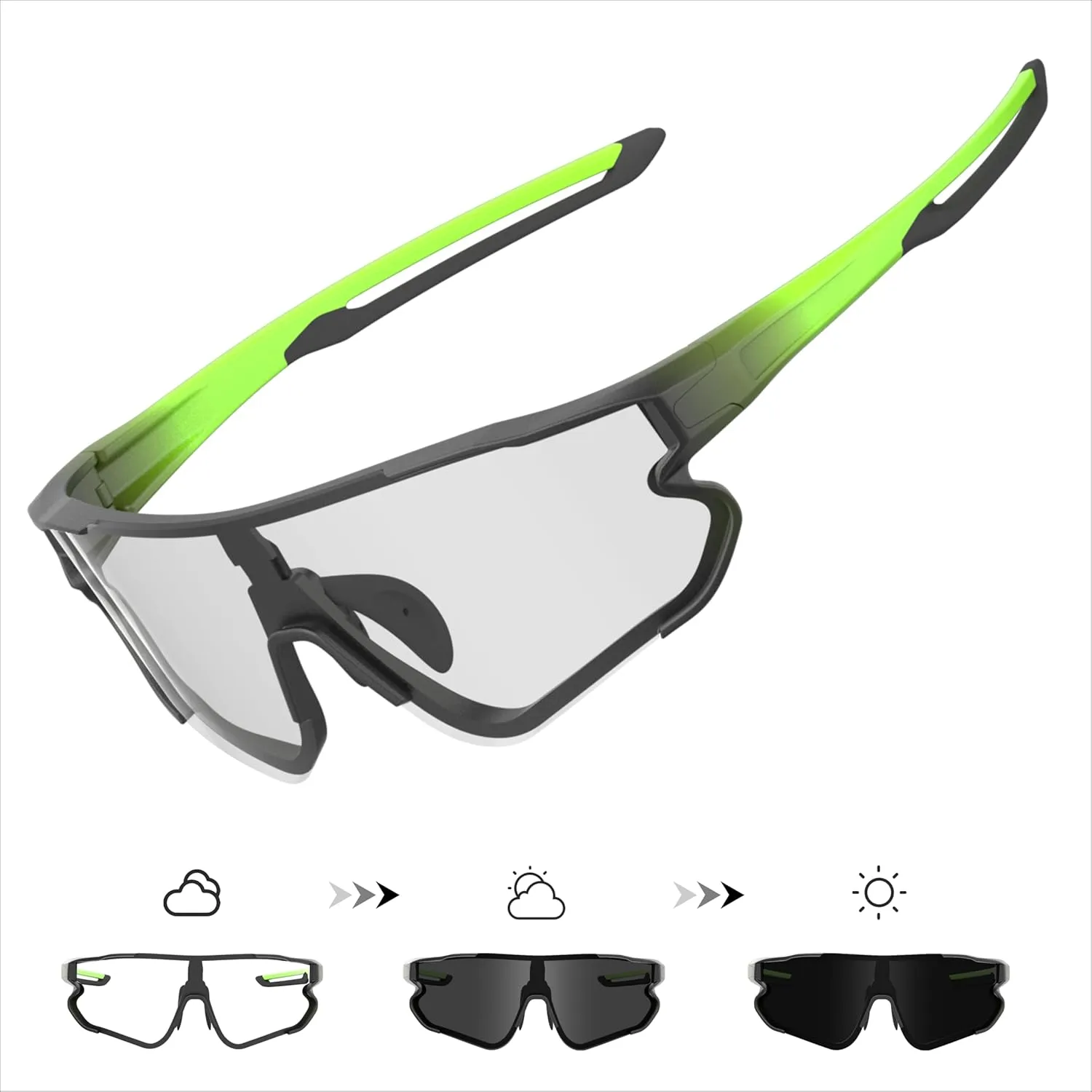 Sports Sunglasses for Men Women Running Baseball Golf Cycling Glasses sweep ledge symbolic photosynthesis anthropomorphism peculiarly UV Protection ATTCL Photochromic 