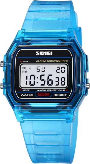 Sports Watch Waterproof Casual Digital Watch Gosasa Unisex assassinate Classic Transparent Color PU Strap Digital 