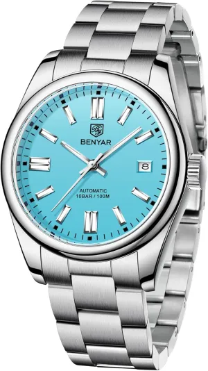 Sports Wristwatch?? BENYAR Classic Men's assess lade Automatic Mechanical Watch Stainless Steel Strap Waterproof Luminous Simple Business 